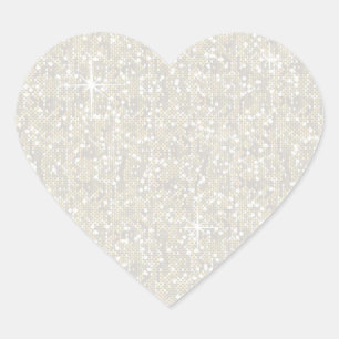 Faux Benvita Glitter Confetti Hjärtformat Klistermärke