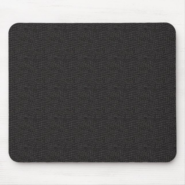 Faux Black Alligator Leather Mouse Pad Musmatta (Framsidan)