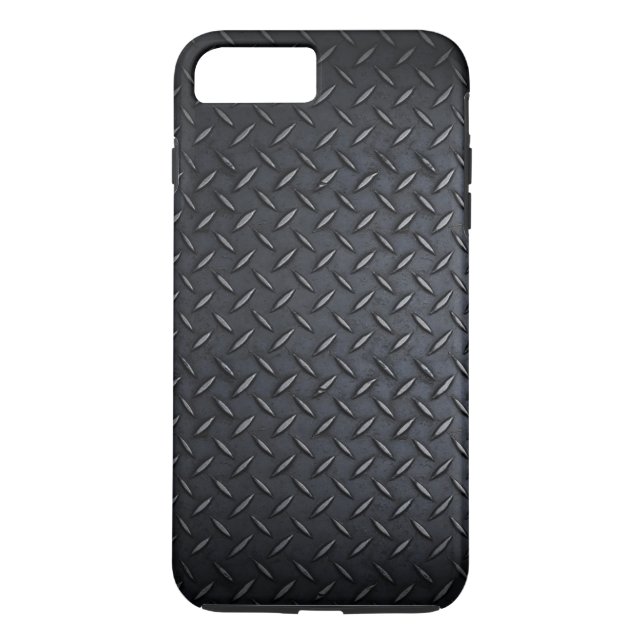 Faux Black Diamond Plate Lakan Metall Case-Mate iPhone Skal (Baksida)
