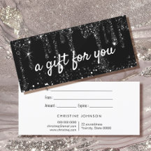 Faux black glitter dricks-presentkort