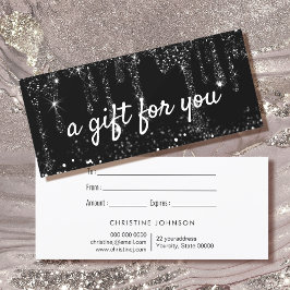 Faux black glitter dricks-presentkort