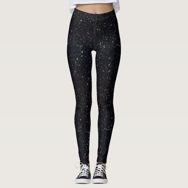 Faux Black Glitter och Glamor Leggings (Framsida)