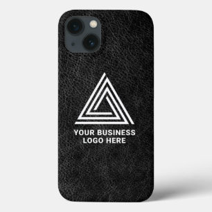 Faux Black Leather Modern Business Logotyp