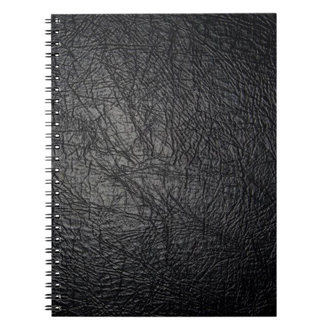 Faux Black Leather Struktur Anteckningsbok Med Spiral (Framsidan)