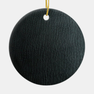 Faux Black Leather Struktur Julgransprydnad Keramik