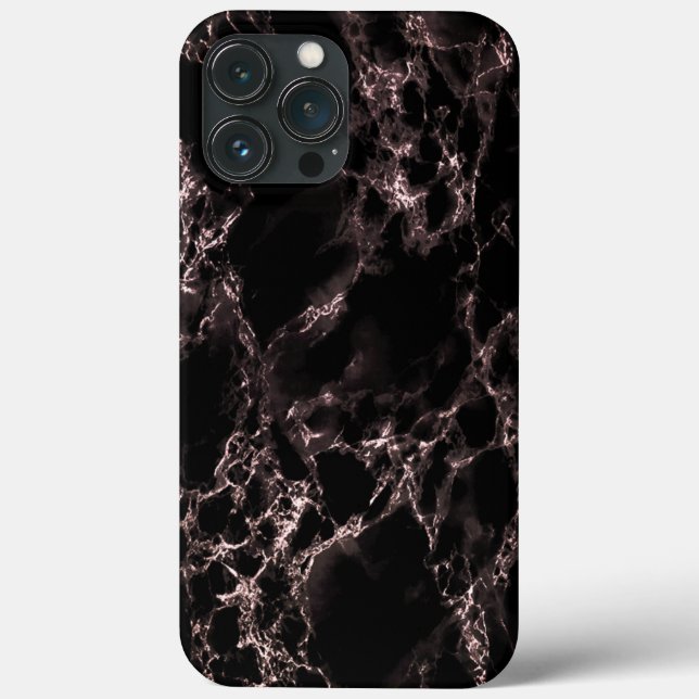 Faux Black Marble iphone case Modern Design (Baksida)