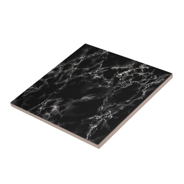 Faux Black Marble Stone Ceramic Tile Kakelplatta (Sidan)