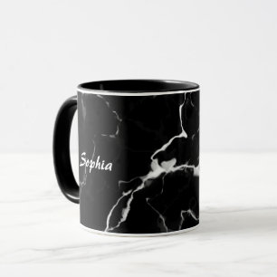 Faux Black Marble Struktur tittar med eget namn Mugg