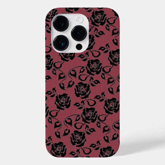 Faux Black Red Snöre Ro Finet iphone case (Baksida)