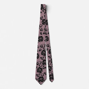Faux Black Ro Snöre Elegant  Fishnet Neck Tie Slips