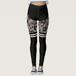 Faux Black Ro Snöre fisknät Otk Socks och Kort Leggings