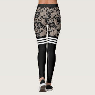 Faux Black Ro Snöre Leggings Otk Socks