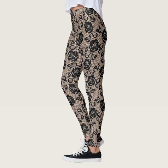 Faux Black Snöre Leggings (Vänster)