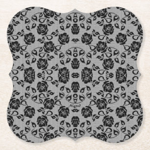 Faux Black Snöre Ro fisknät Papper Underlägg
