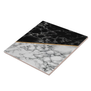 Faux Black White Marble Ceramic Tile Kakelplatta