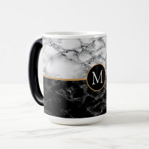 Faux Black White Marble Coffee Mugg Anpassningsbar