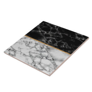 Faux Black White Marble Stone Ceramic Tile Kakelplatta