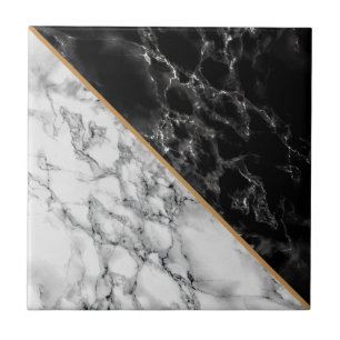 Faux Black & White Marble Stone - Luxury Kakelplatta