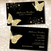 Faux Blek Ivory Guld Butterfly Gnistra
