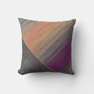 Faux blended Velvet Pastel Rand Grått Leather Kudde
