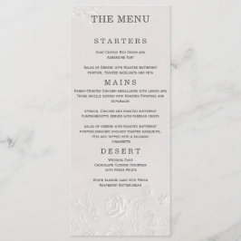 Faux Blind Embossed Arch Wedding Menu Card Meny