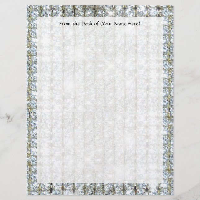 Faux Bling Anpassningsbar Letterhead Stationery Pa (Framsida)