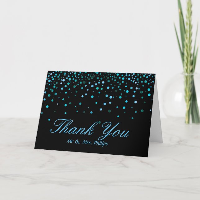 Faux Blue Foil Confetti Elegant Sparkles Tack (Framsida)