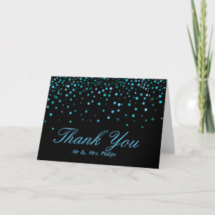 Faux Blue Foil Confetti Elegant Sparkles Tack Kort