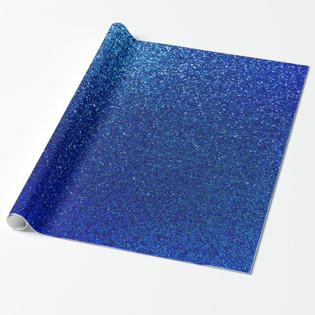 Faux Blue Glitter Background Gnistra Struktur Presentpapper (Utrullad)