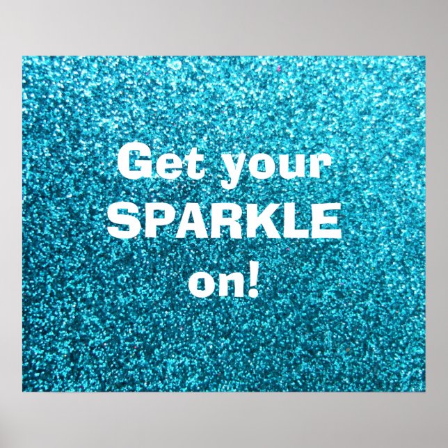 Faux Blue Glitter Poster (Framsidan)
