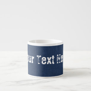 Faux Blue Jeans Denim Anpassningsbar Text Espresso Espressomugg