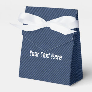 Faux Blue Jeans Denim Favor Boxes med Anpassningsb Presentaskar