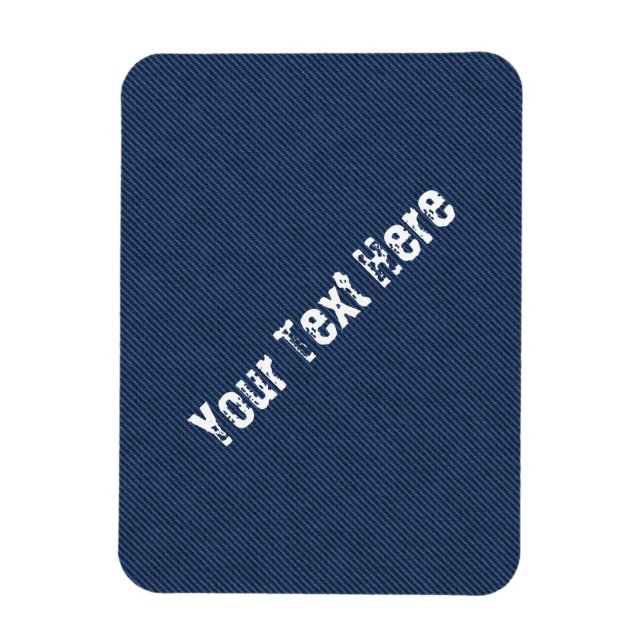 Faux Blue Jeans Fabric Anpassningsbar Text Magnet (Vertikal)