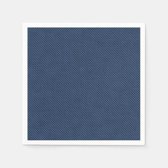 Faux Blue Jeans Fabric Napkins Pappersservett (Framsidan)