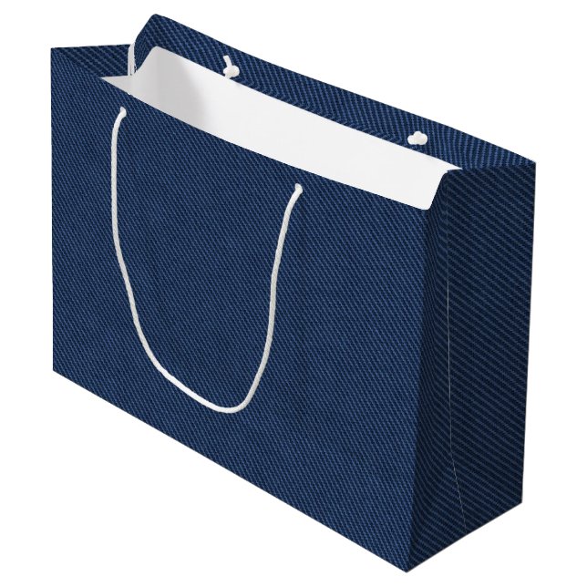 Faux Blue Jeans Gift Bag Modern design (Framsidan Vinklad)