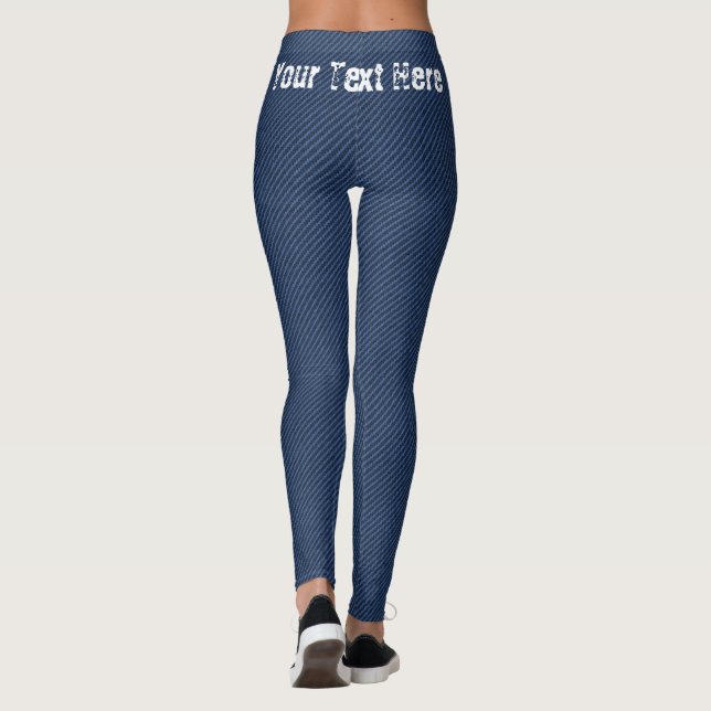 Faux Blue Jeans Leggings med din text (Baksida)