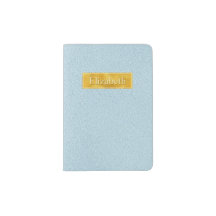 Faux Blue Leather Texture With Gold Foil Banner