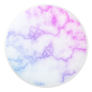 Faux Blue Rosa and Lila Marble Knopp