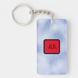 Faux Blue Suede Writer Acrylic Keychain