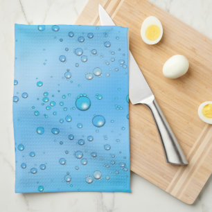 Faux Blue Vatten Bubbles Kökshandduk