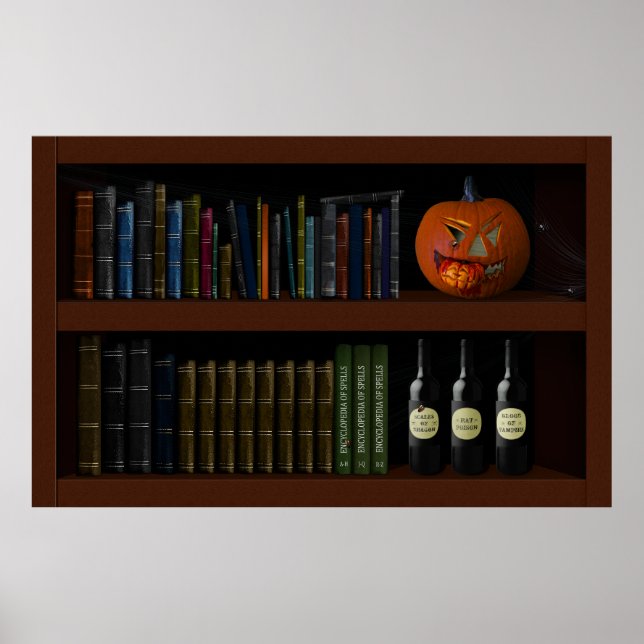 Faux Bok Shelf Haunted House Poster (Framsidan)