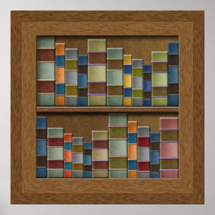 Faux Bok Spines Shelf Poster
