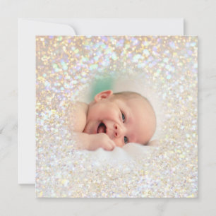 faux bokeh glittereffekt babyfoto julkort