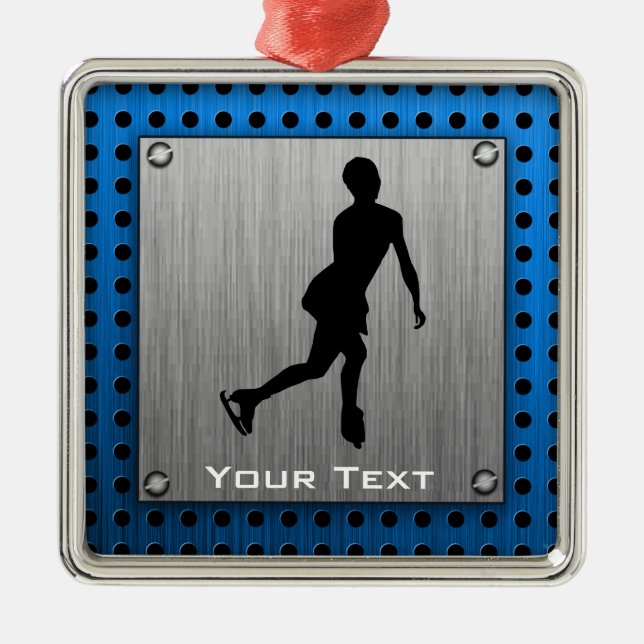 Faux borstad metall; Konståkning Julgransprydnad Metall (Framsidan)