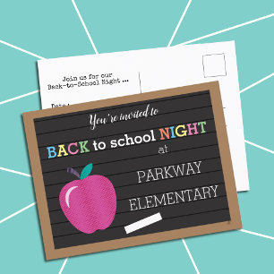 Faux Brev Board back to School Nattvykort Vykort