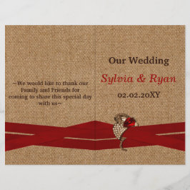 FAUX-Bröllopsprogram, brosk, tvåfaldigt