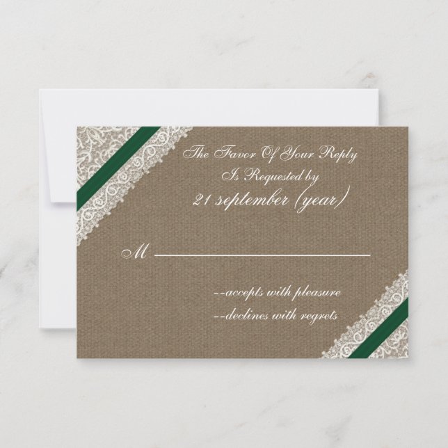 FAUX-brott med emerald grönt osa 3,5 x 5 Kort (Framsida)