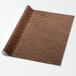 Faux Brown Animal Leather Skriv ut Presentpapper