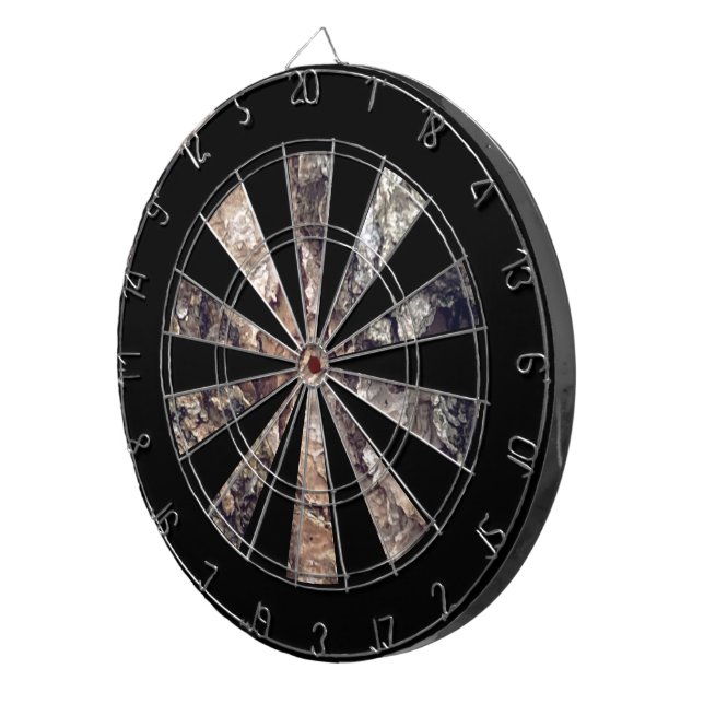 Faux Brown Grått Träd Bark Struktur Darttavla (Högra Framsidan)