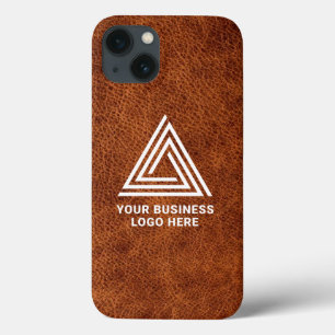 Faux Brown Leather Modern Business Logotyp